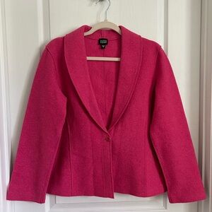 Eileen Fisher M Pink Wool Academia Jacket Blazer Barbiecore Old Money Career